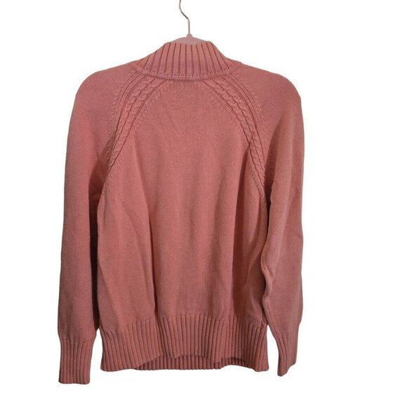 Pendleton Apricot Mock Neck CableKnit Cotton Blend Sweater Size XL - Picture 2 of 6